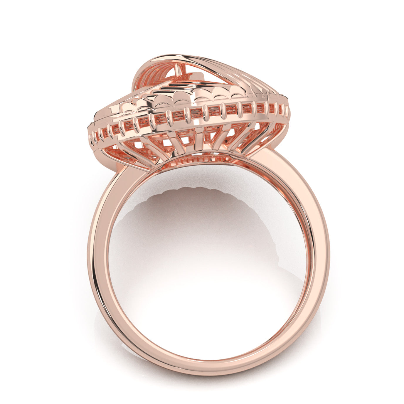 1.10 ct Moissanite Fancy Rings in 10k Rose Gold