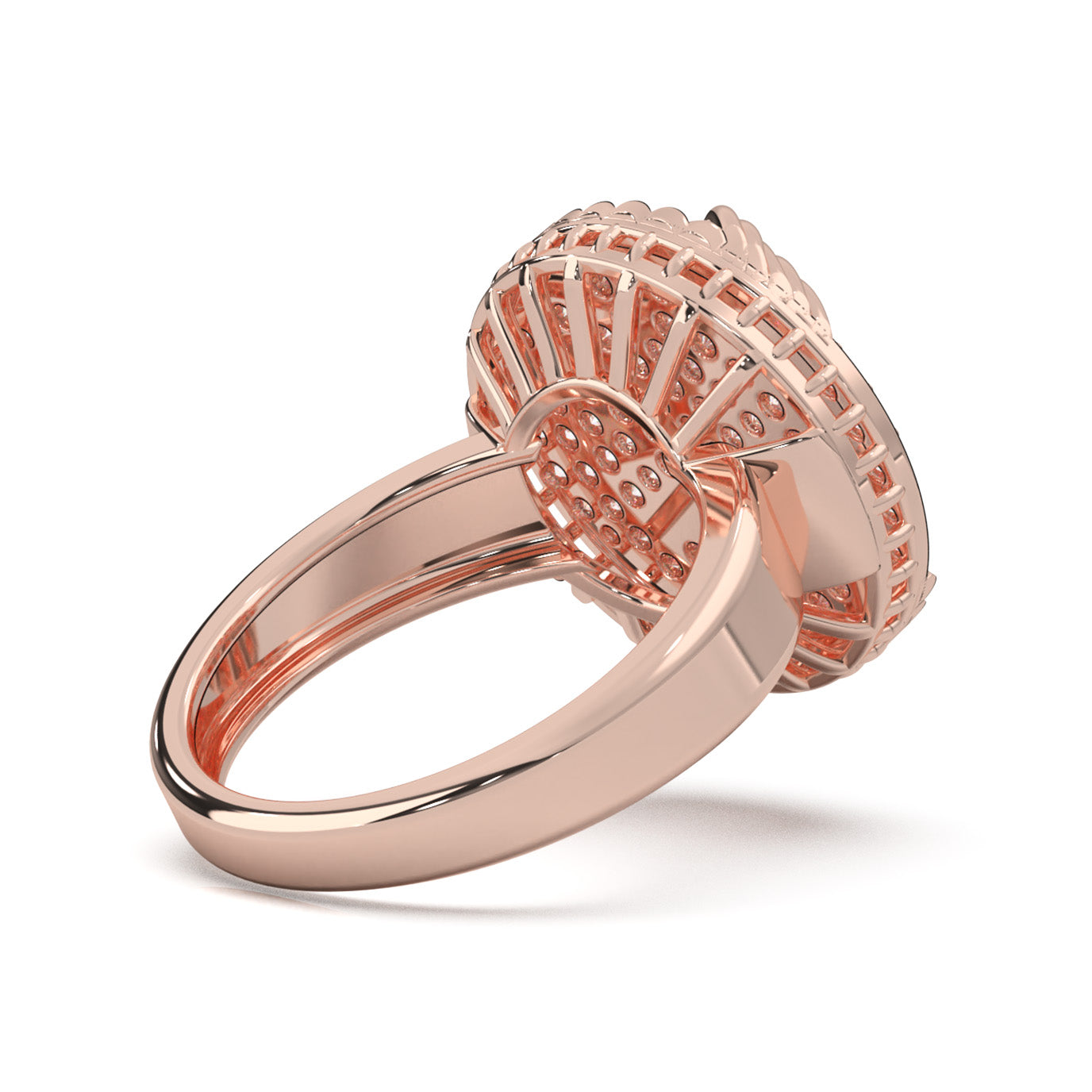 1.10 ct Moissanite Fancy Rings in 14k Rose Gold