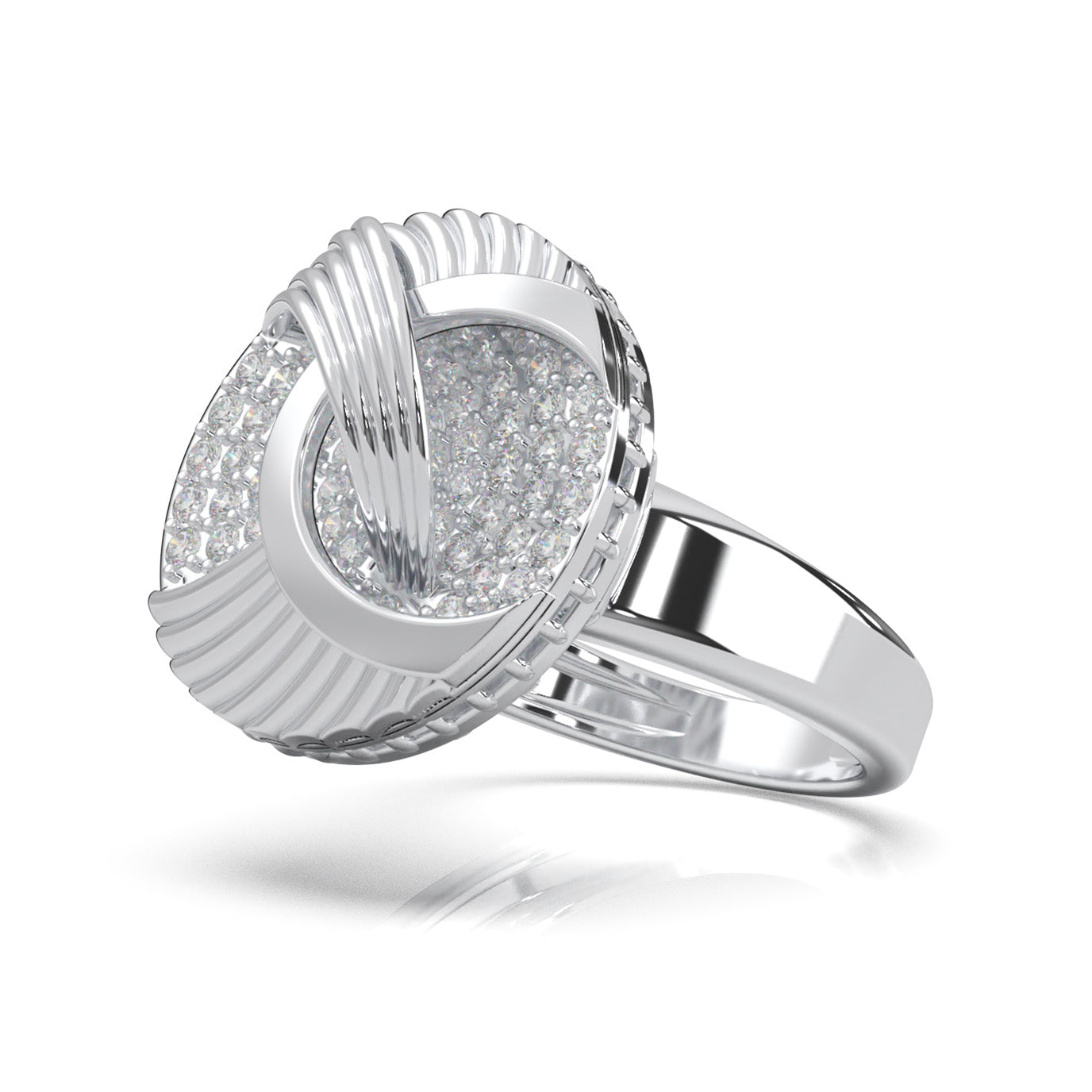 1.10 ct Natural Diamond Fancy Rings in 14k White Gold
