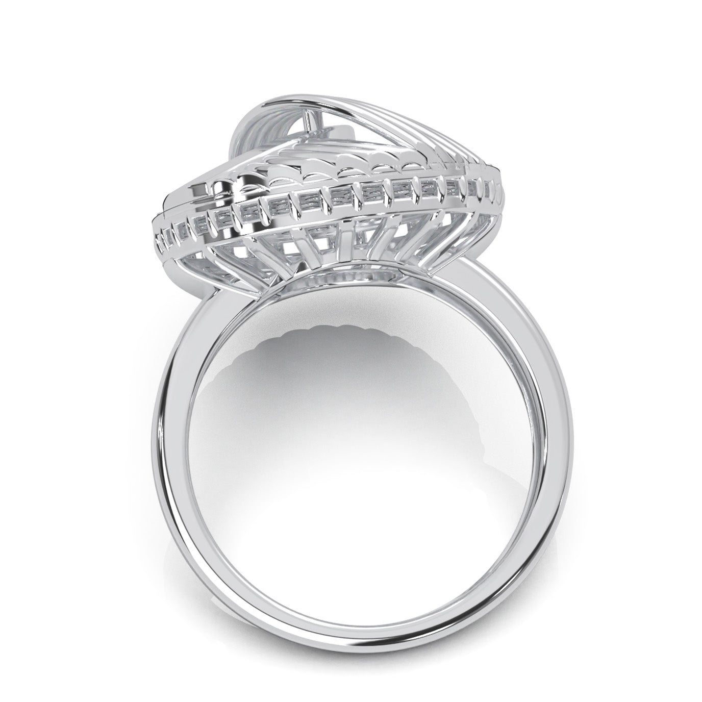 1.10 ct Moissanite Fancy Rings in 14k White Gold