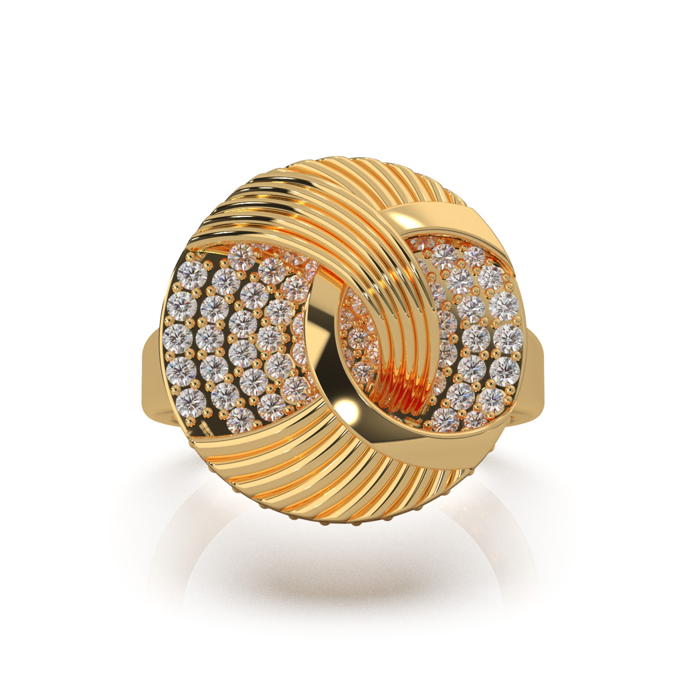 1.10 ct Moissanite Fancy Rings in 14k Yellow Gold