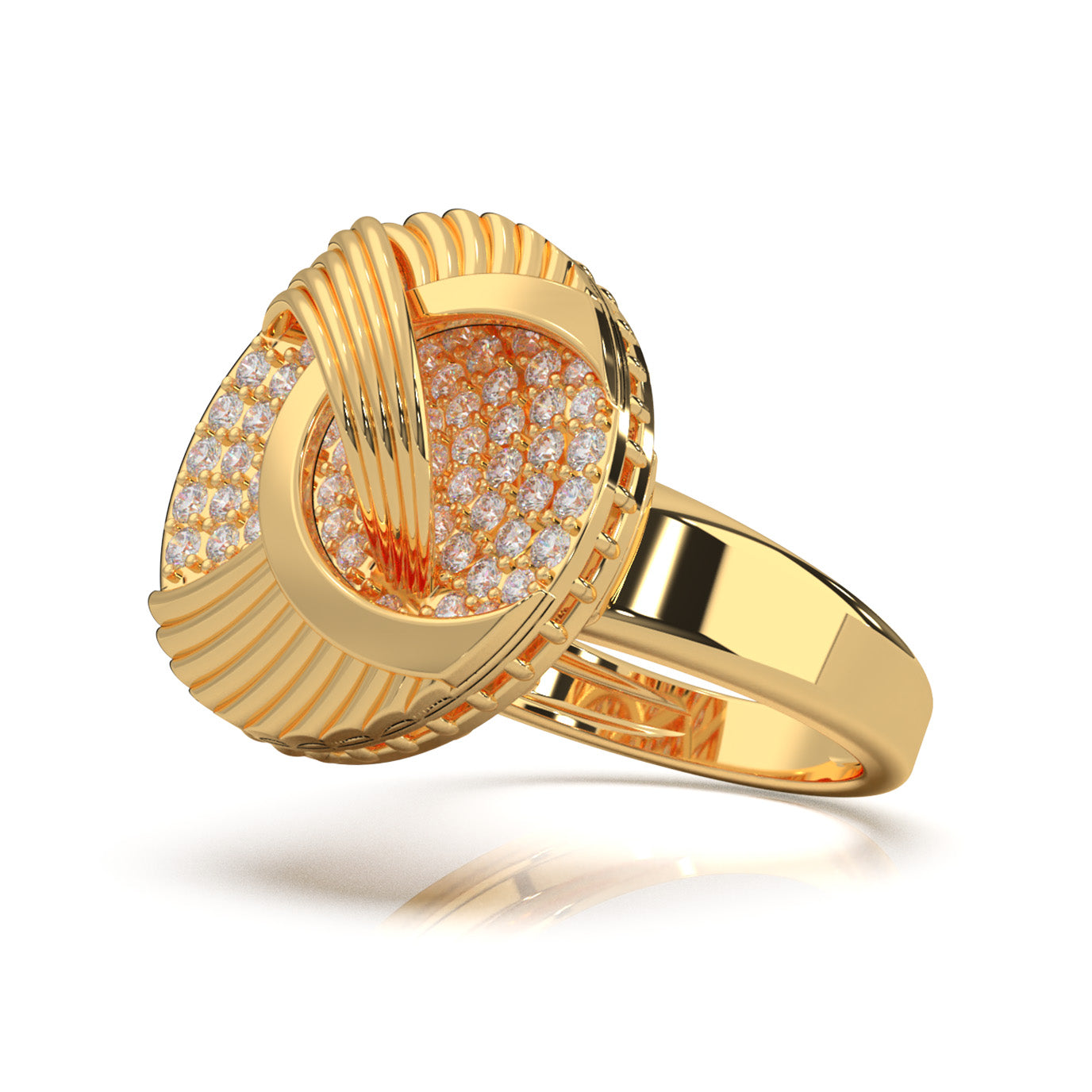 1.10 ct Moissanite Fancy Rings in 14k Yellow Gold