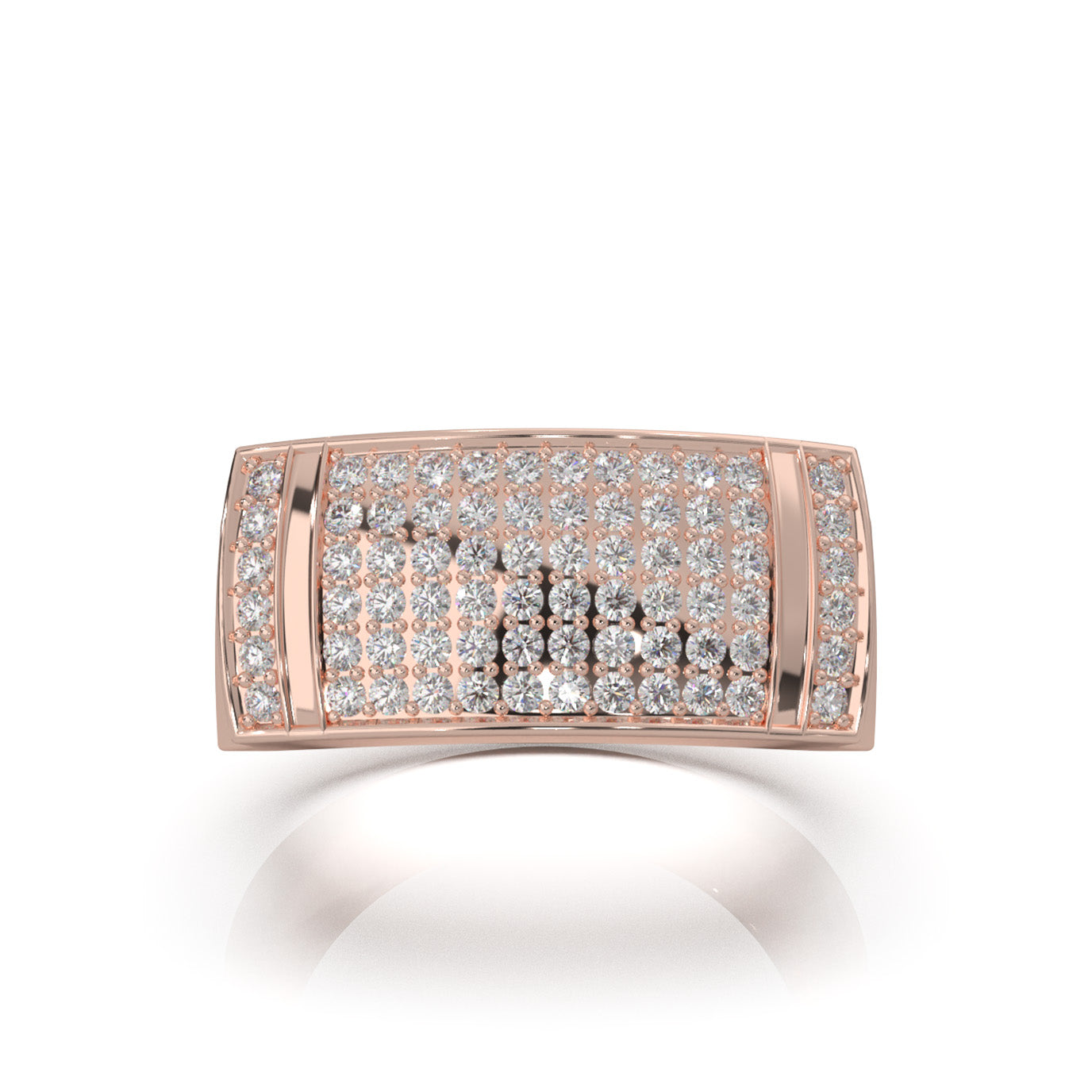 0.66 ct Moissanite Mens Rings in 10k Rose Gold