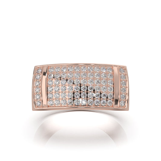 0.66 ct Natural Diamond Mens Rings in 10k Rose Gold