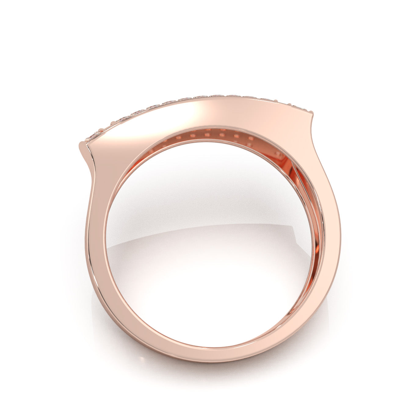 0.66 ct Moissanite Mens Rings in 10k Rose Gold