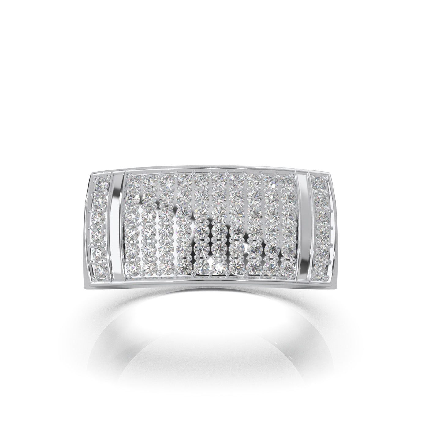 0.66 ct Natural Diamond Mens Rings in 14k White Gold