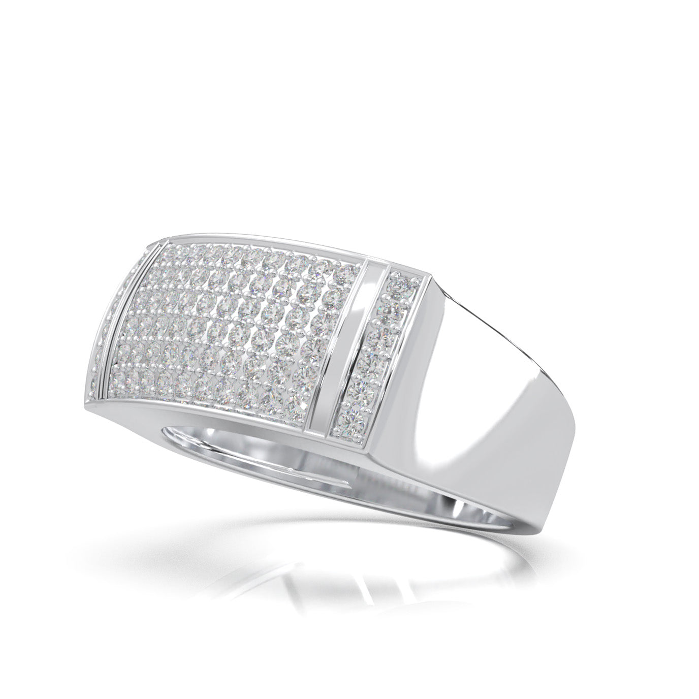 0.66 ct Natural Diamond Mens Rings in 14k White Gold