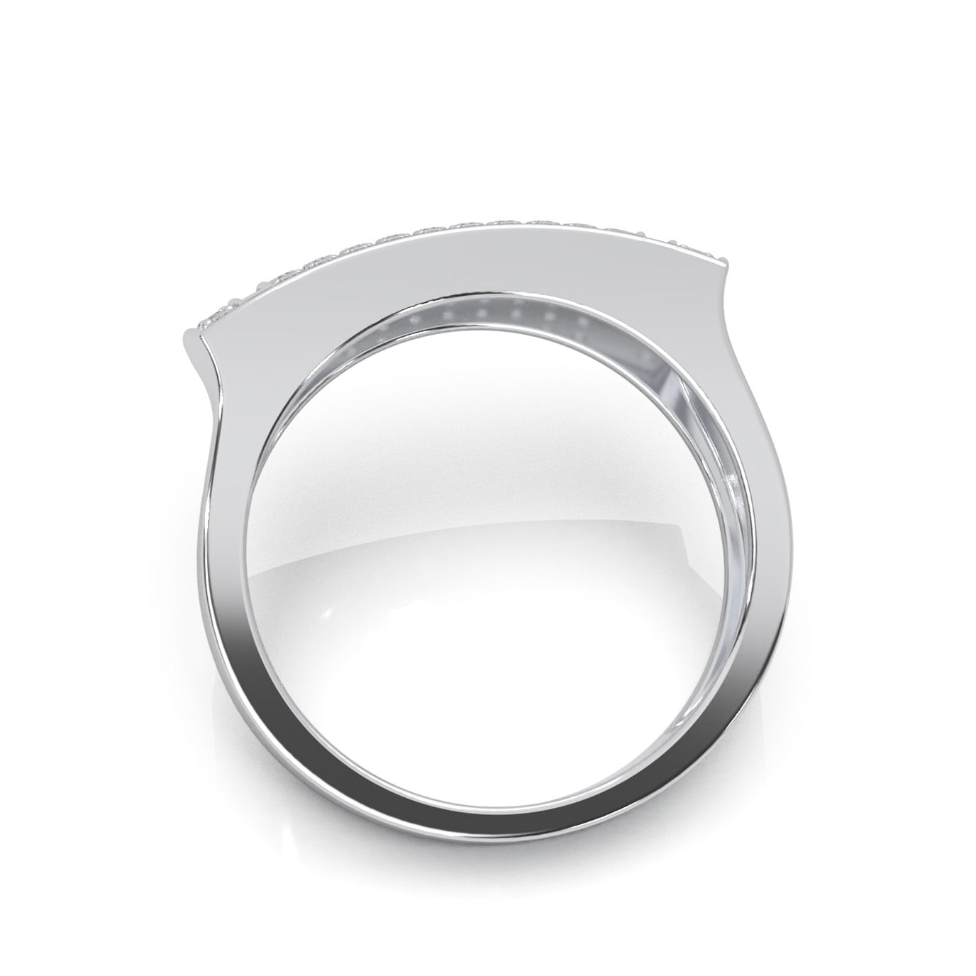 0.66 ct Natural Diamond Mens Rings in 14k White Gold