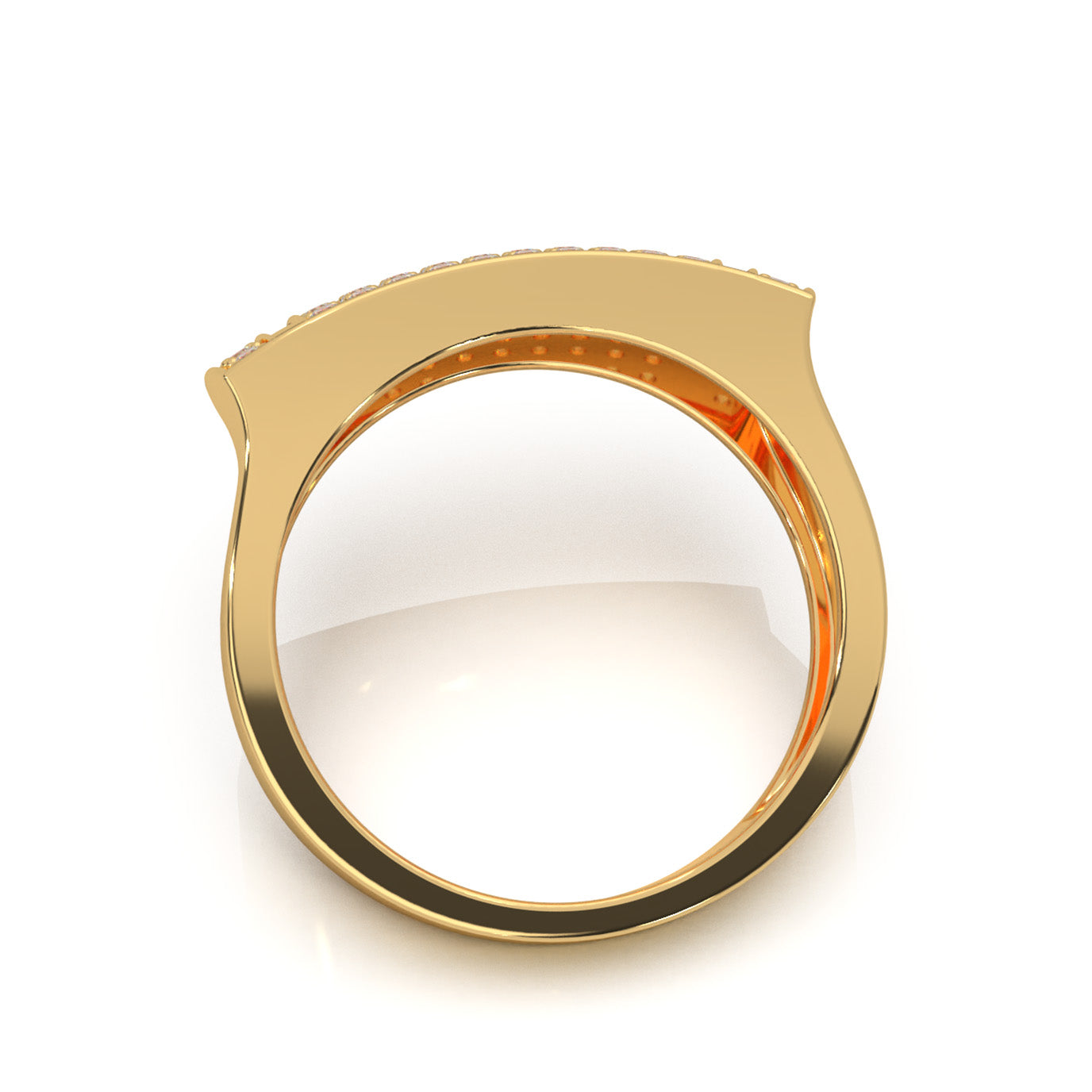 0.66 ct Moissanite Mens Rings in 10k Yellow Gold