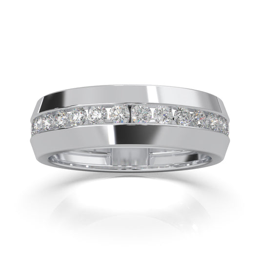 0.90 ct Natural Diamond Wedding Bands in 14k White Gold