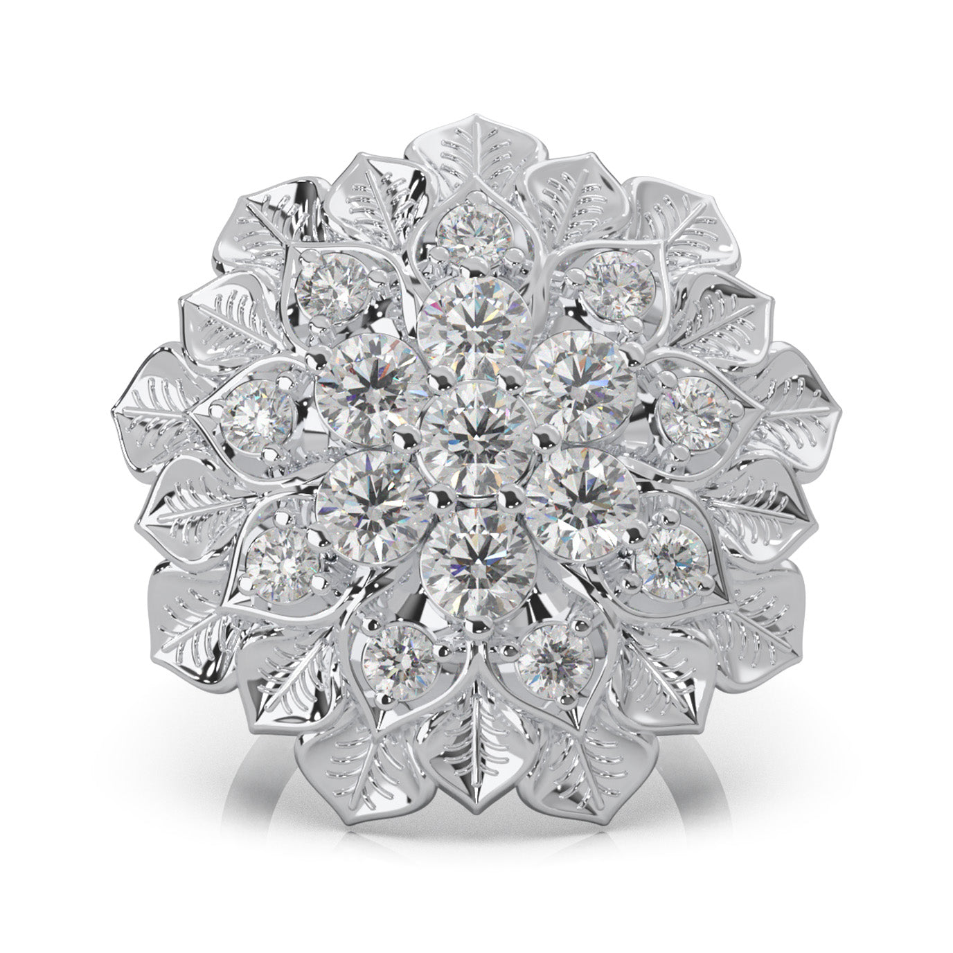 2.50 ct Natural Diamond Fancy Rings in 14k White Gold