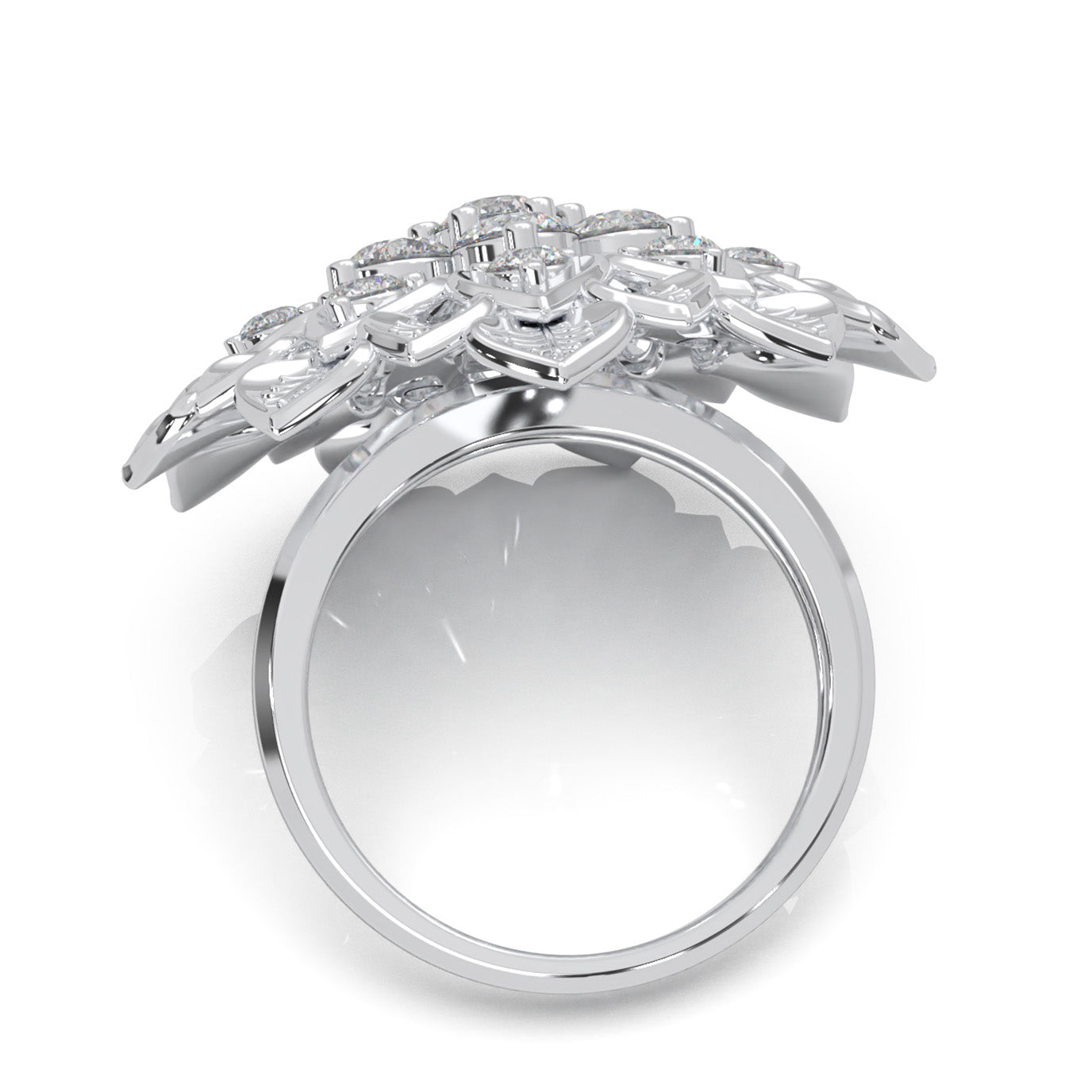 2.50 ct Natural Diamond Fancy Rings in 14k White Gold