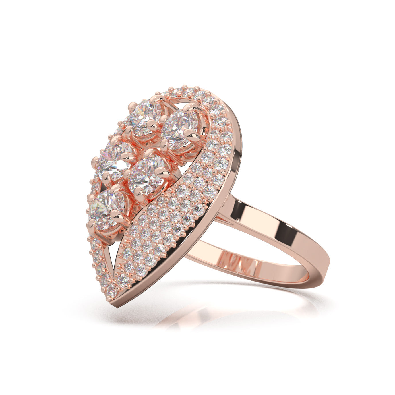1.80 ct Moissanite Fancy Rings in 10k Rose Gold