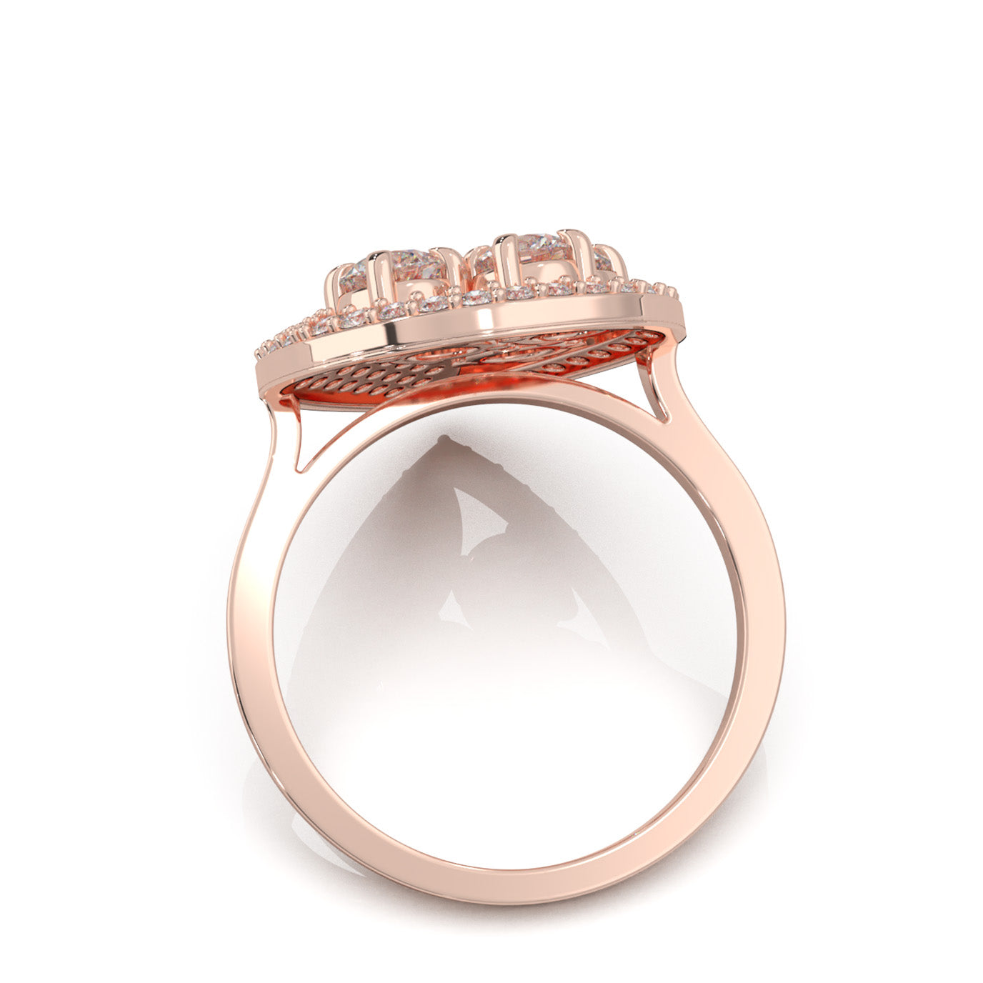 1.80 ct Moissanite Fancy Rings in 14k Rose Gold