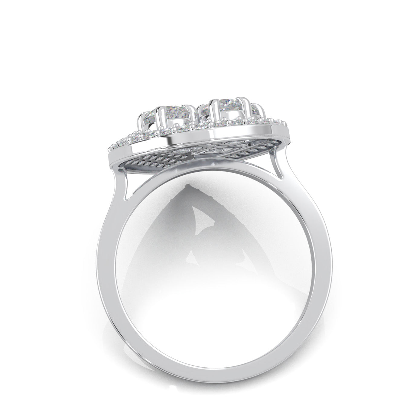 1.80 ct Natural Diamond Fancy Rings in 14k White Gold