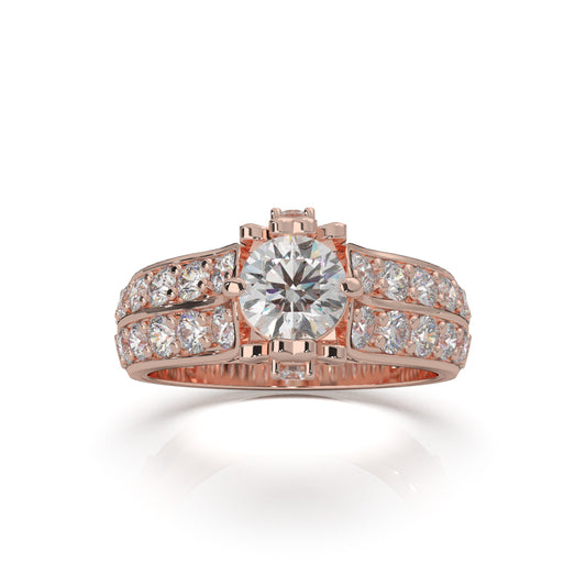 2.40 ct Natural Diamond Engagement Rings in 14k Rose Gold