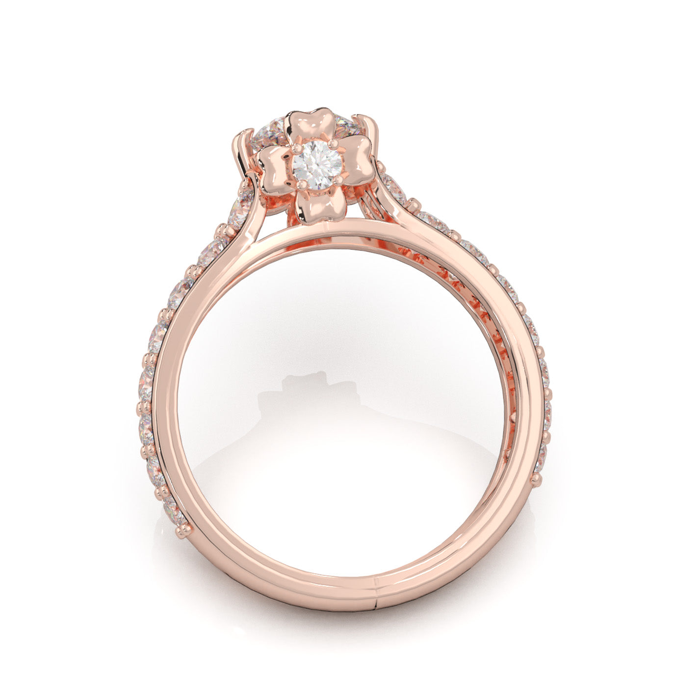 2.40 ct Lab Grown Diamond Engagement Rings in 14k Rose Gold
