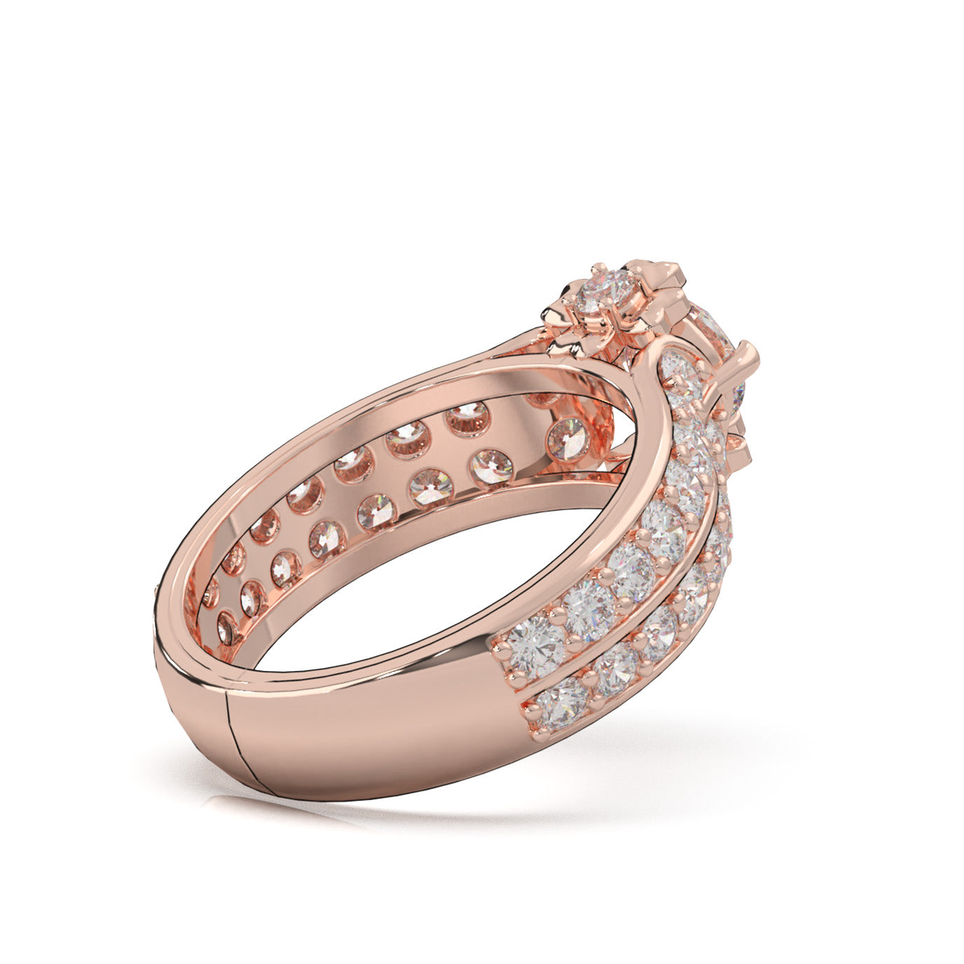 2.40 ct Lab Grown Diamond Engagement Rings in 14k Rose Gold