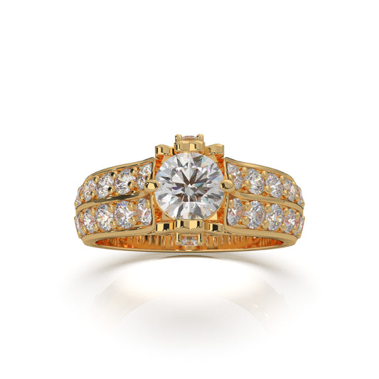 2.40 ct Natural Diamond Engagement Rings in 14k Yellow Gold