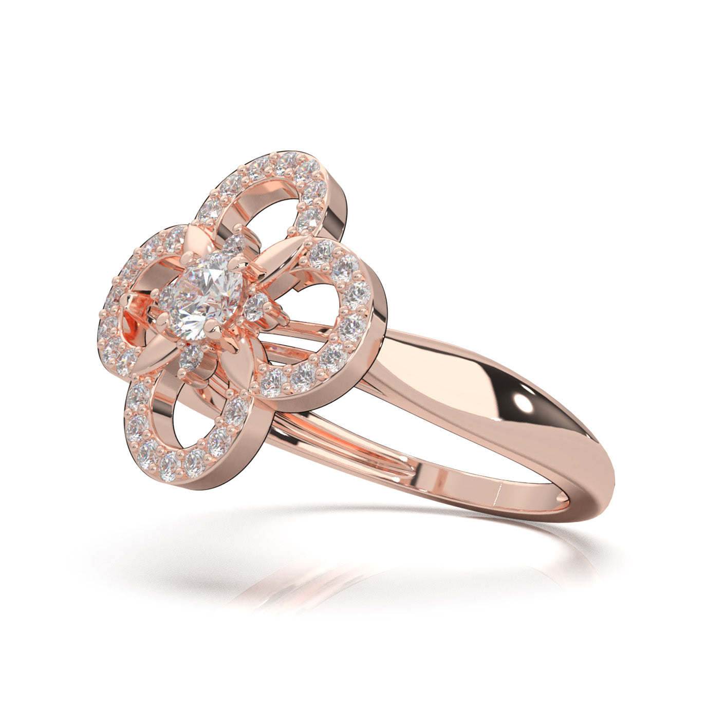 0.66 ct Natural Diamond Fancy Rings in 14k Rose Gold