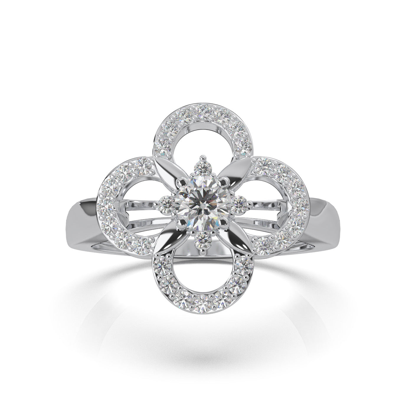 0.66 ct Natural Diamond Fancy Rings in 14k White Gold