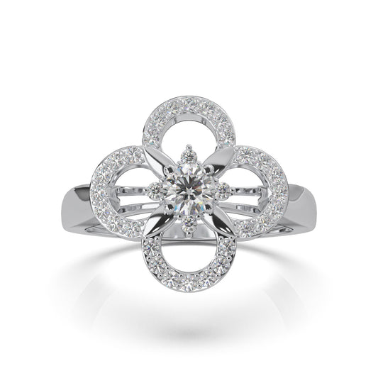 0.66 ct Natural Diamond Fancy Rings in 10k White Gold