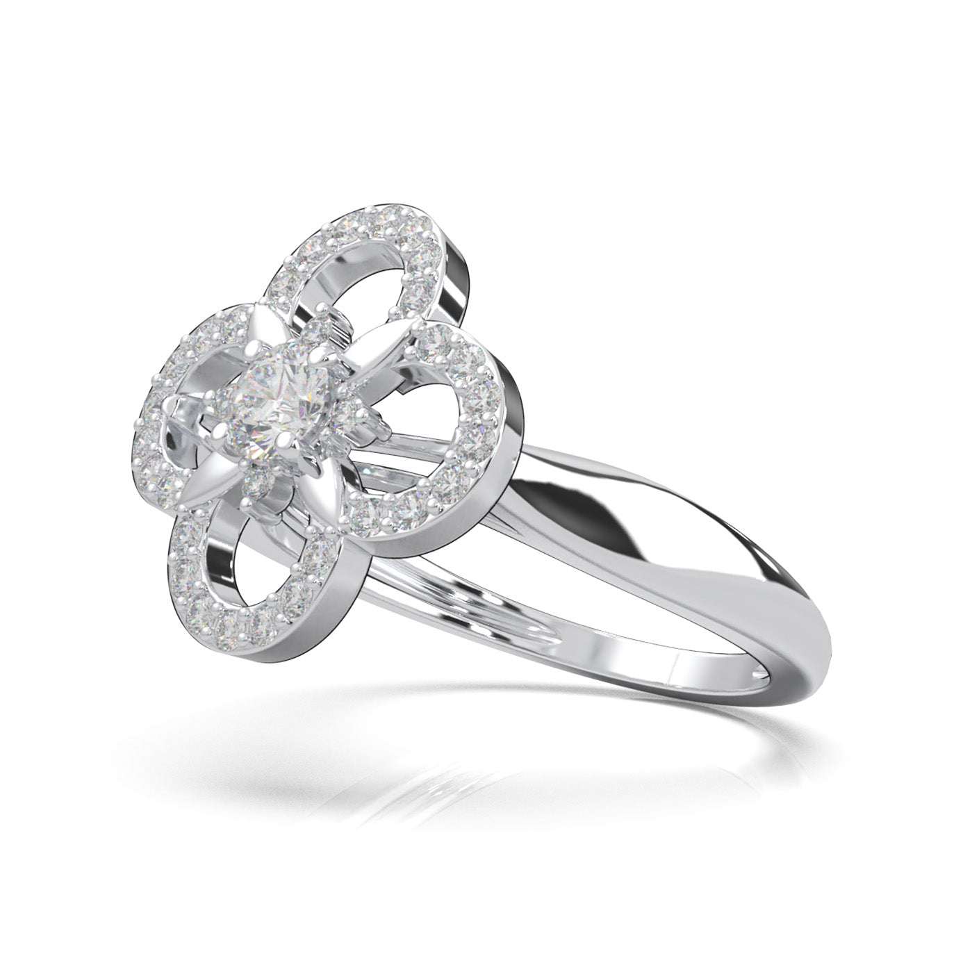 0.66 ct Natural Diamond Fancy Rings in 14k White Gold