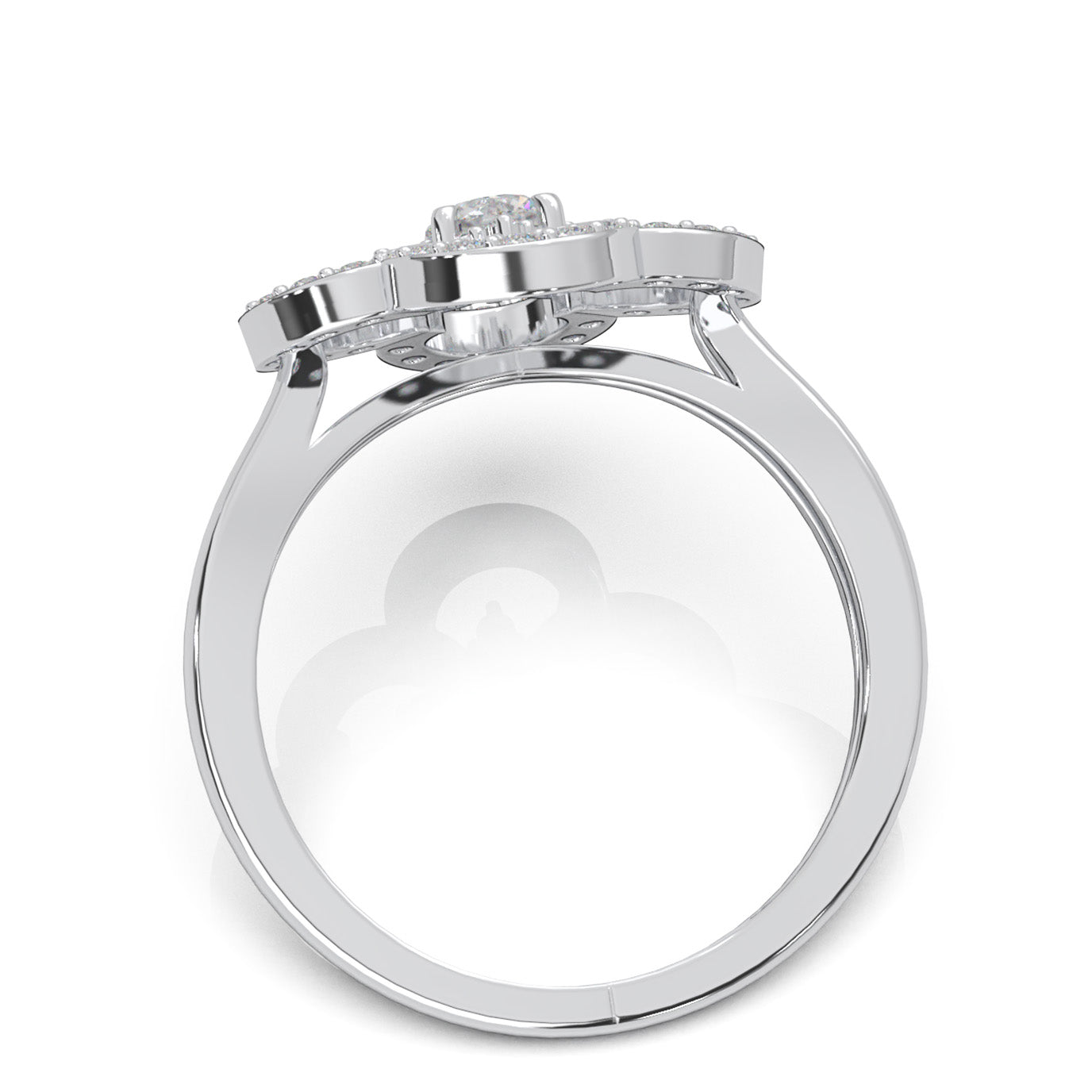 0.66 ct Natural Diamond Fancy Rings in 14k White Gold