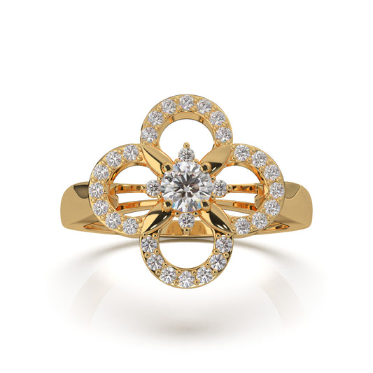 0.66 ct Moissanite Fancy Rings in 14k Yellow Gold