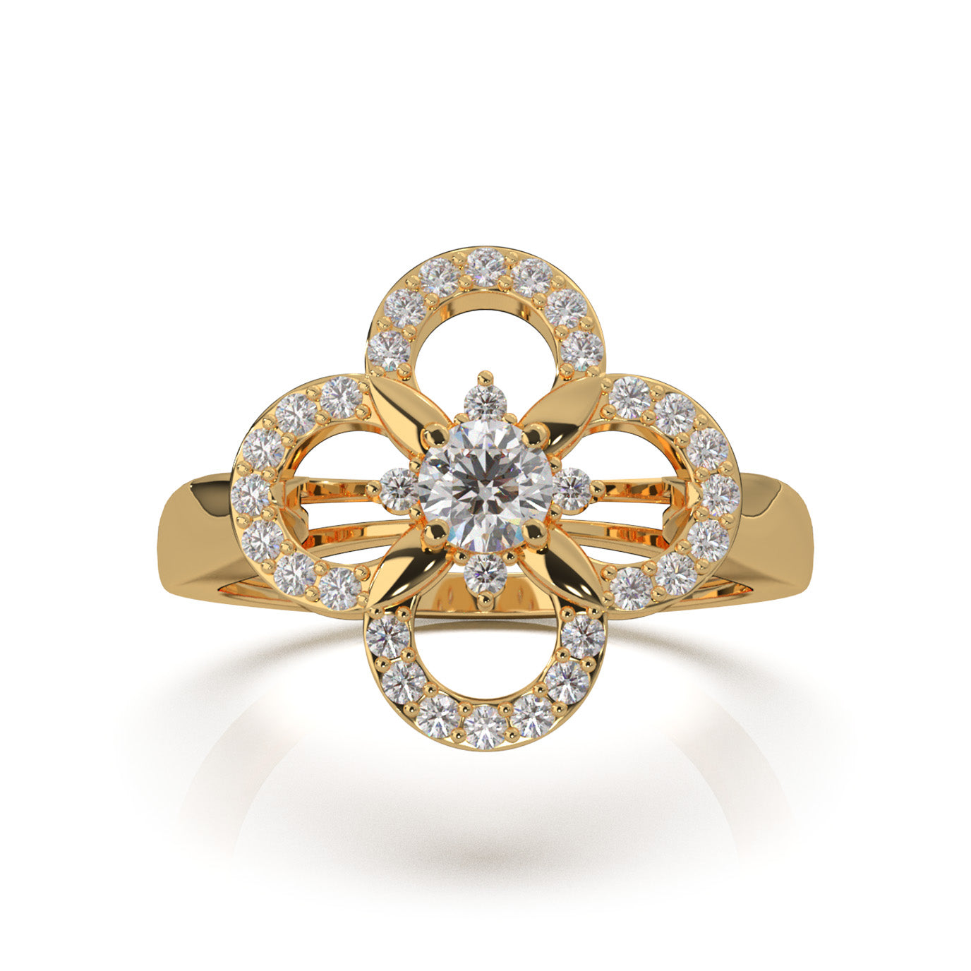 0.66 ct Natural Diamond Fancy Rings in 14k Yellow Gold