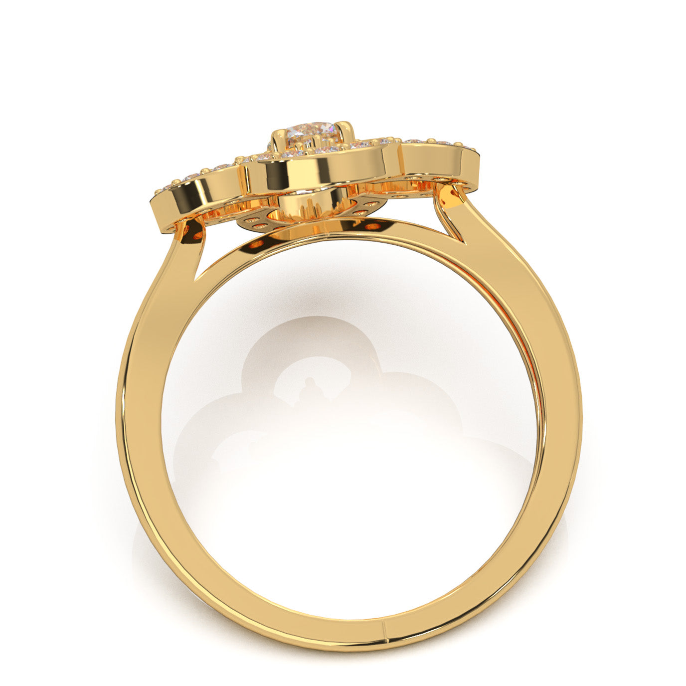 0.66 ct Natural Diamond Fancy Rings in 14k Yellow Gold