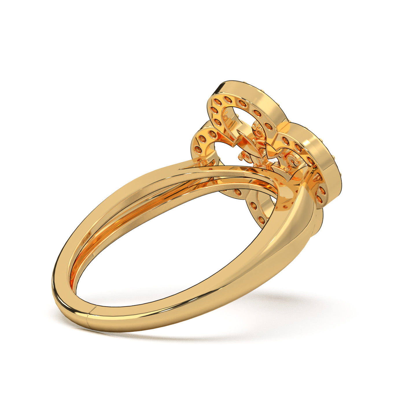 0.66 ct Moissanite Fancy Rings in 10k Yellow Gold