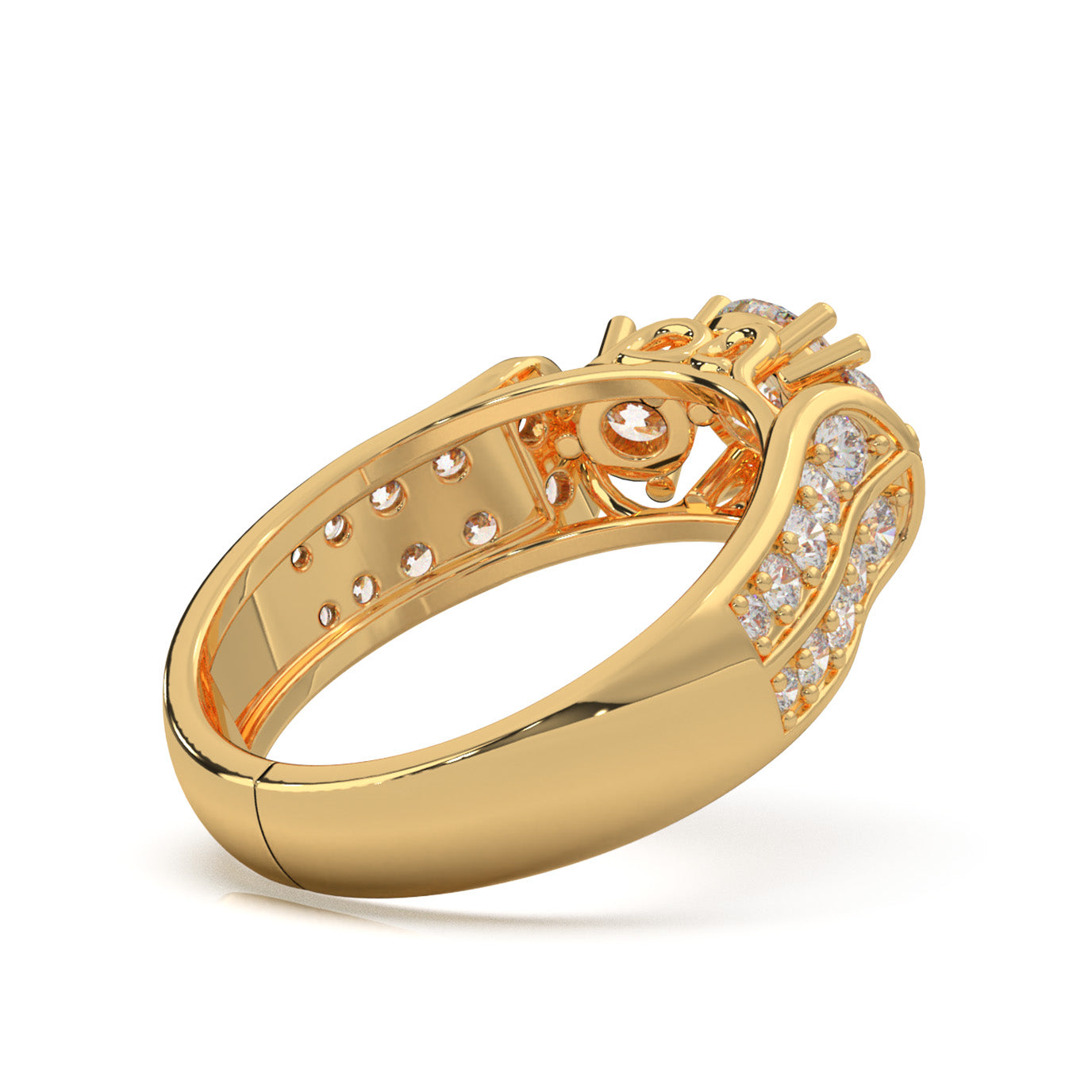 1.60 ct Moissanite 3Stone Rings in 10k Yellow Gold