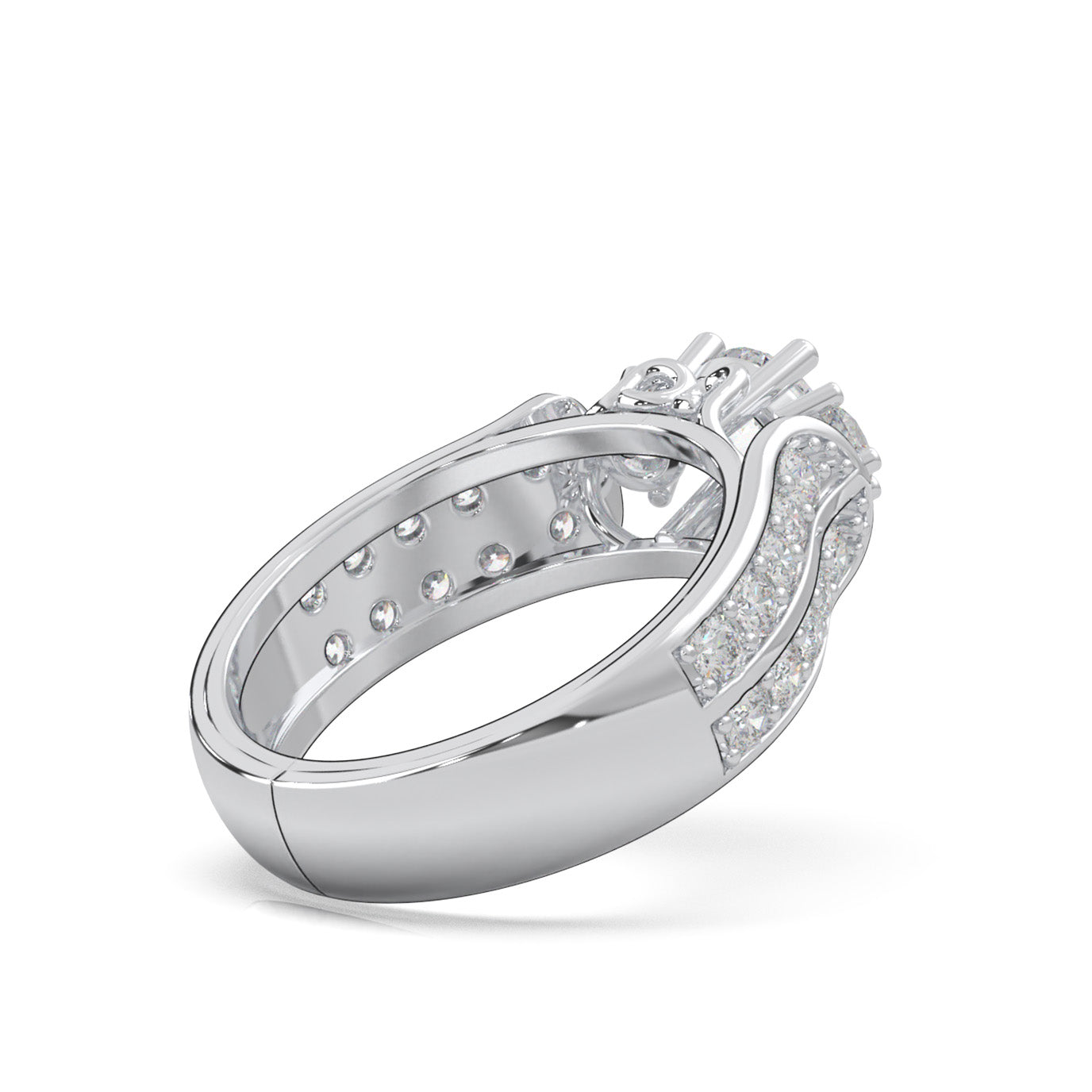 1.70 ct Moissanite 3Stone Rings in 10k White Gold