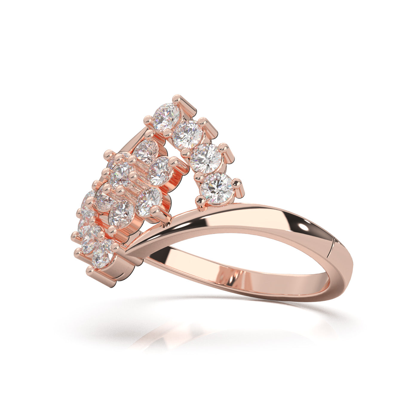 0.80 ct Lab Grown Diamond Fancy Rings in 14k Rose Gold