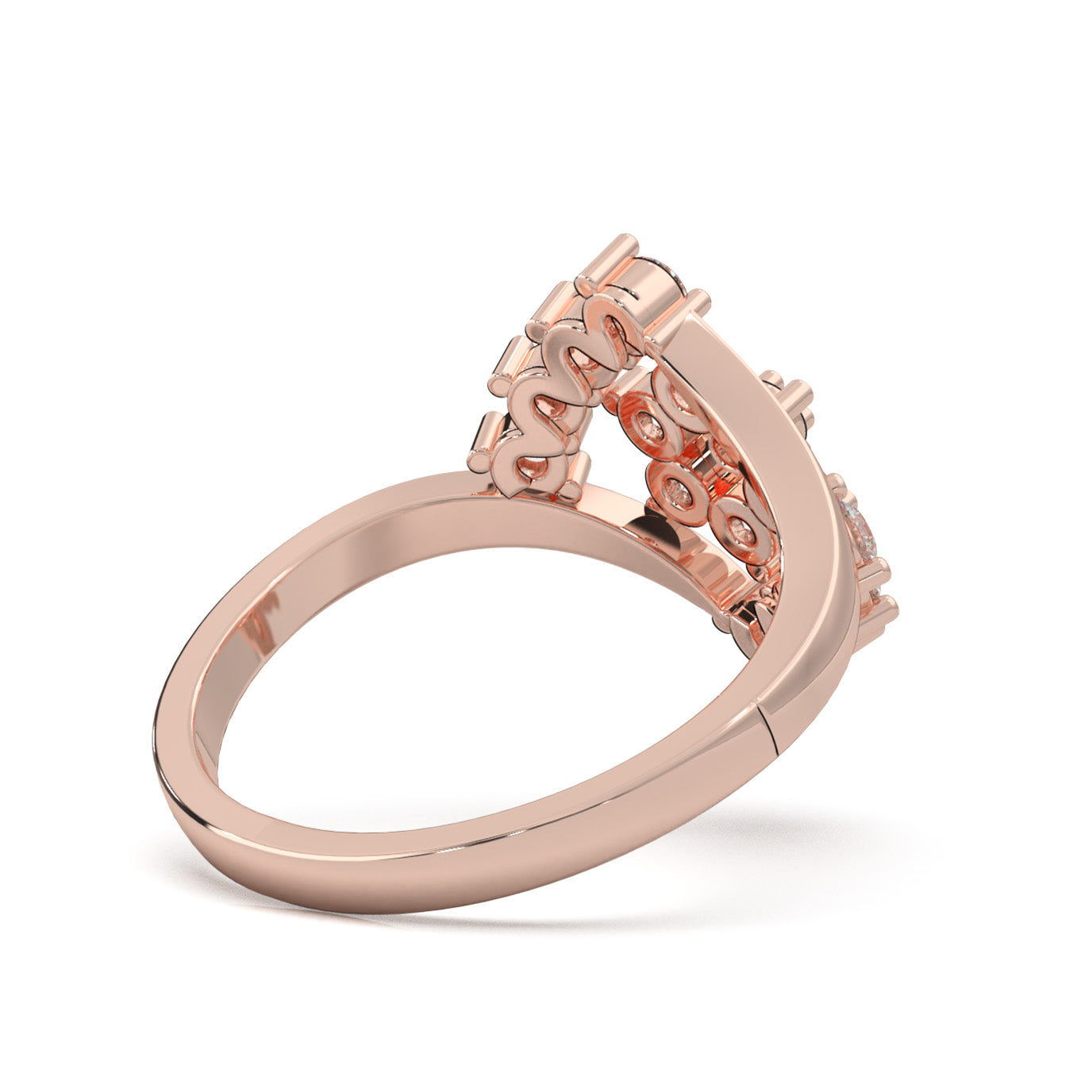 0.80 ct Natural Diamond Fancy Rings in 14k Rose Gold