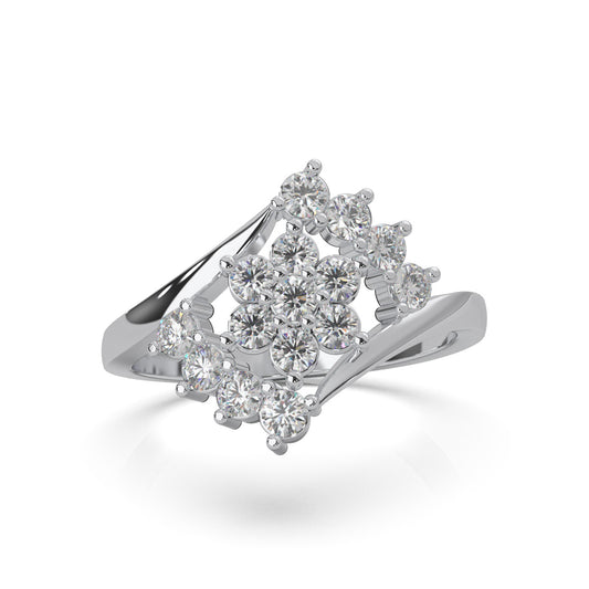 0.80 ct Moissanite Fancy Rings in 10k White Gold
