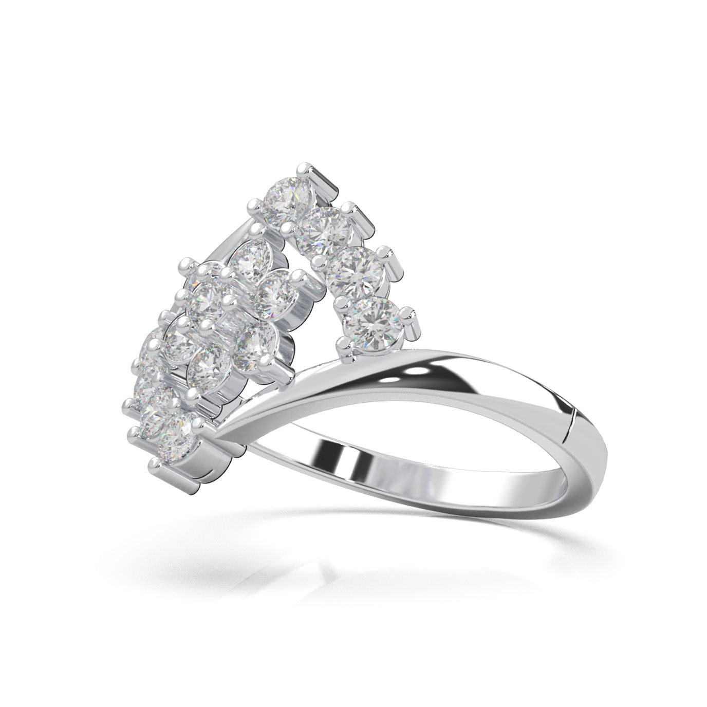 0.80 ct Moissanite Fancy Rings in 10k White Gold