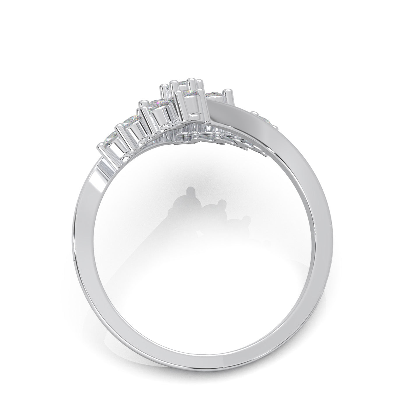 0.80 ct Moissanite Fancy Rings in 14k White Gold