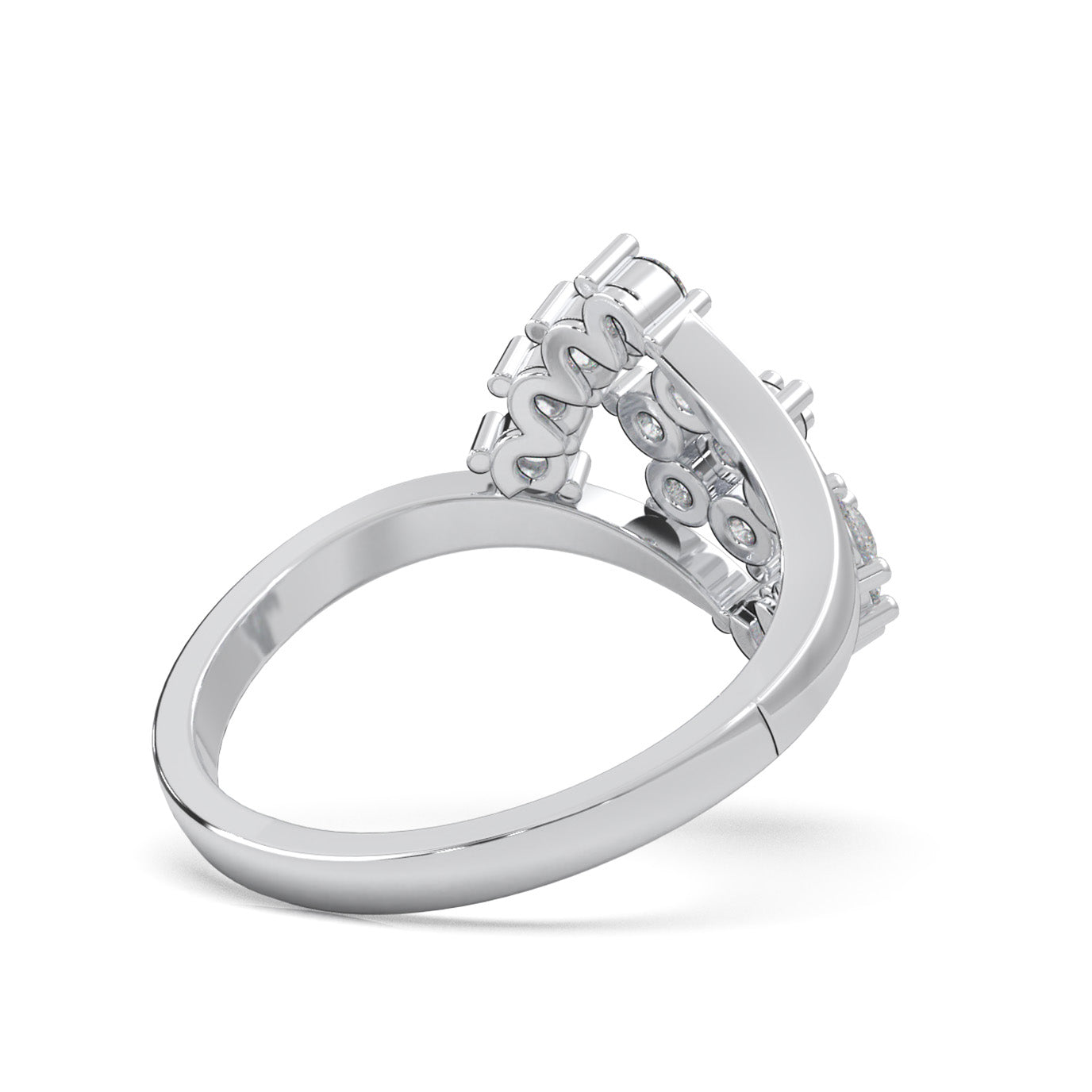 0.80 ct Moissanite Fancy Rings in 10k White Gold