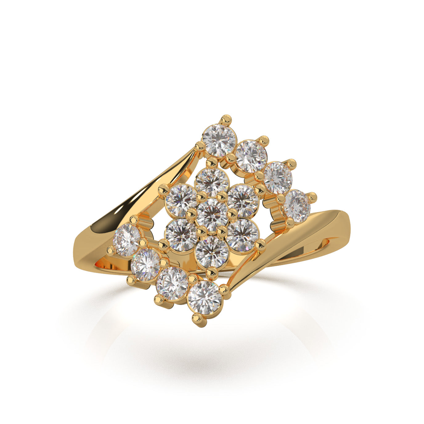 0.80 ct Moissanite Fancy Rings in 14k Yellow Gold