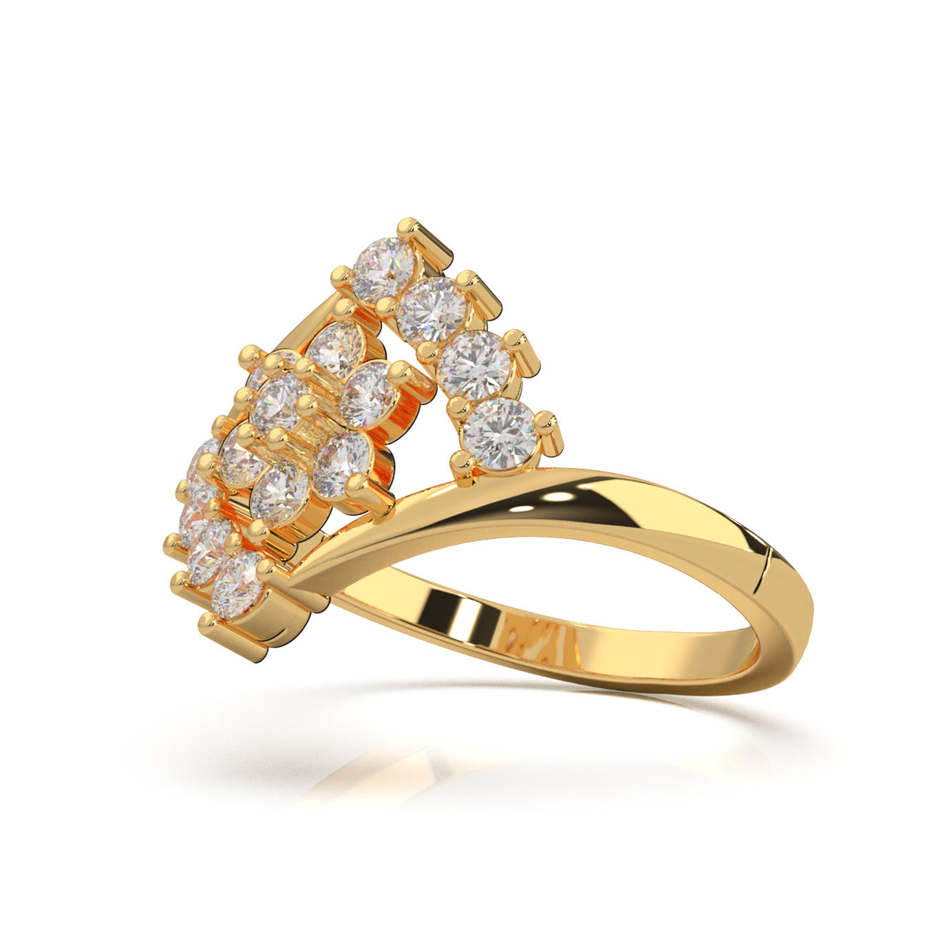 0.80 ct Natural Diamond Fancy Rings in 14k Yellow Gold