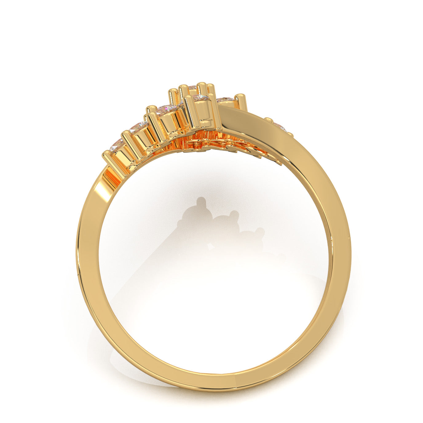 0.80 ct Moissanite Fancy Rings in 10k Yellow Gold