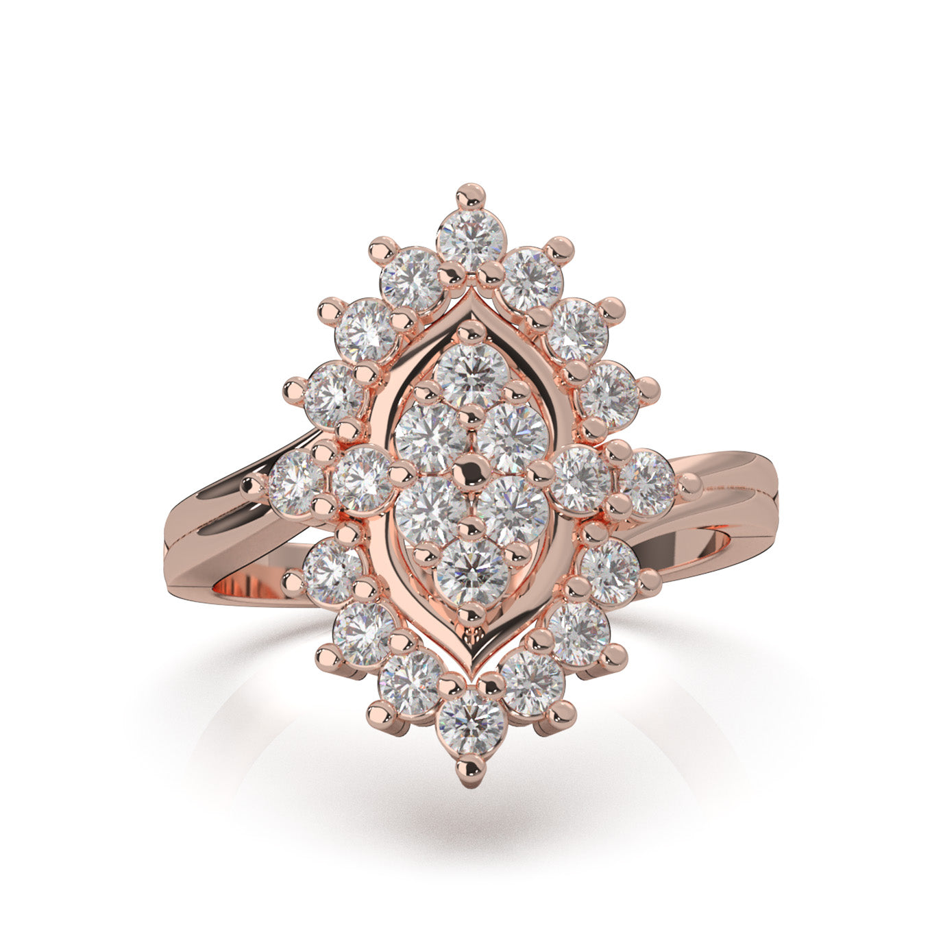 0.90 ct Natural Diamond Fancy Rings in 10k Rose Gold