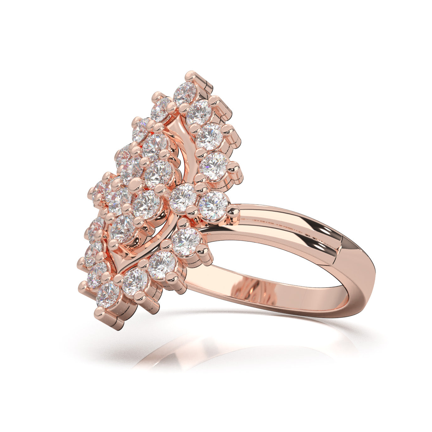 0.90 ct Natural Diamond Fancy Rings in 10k Rose Gold