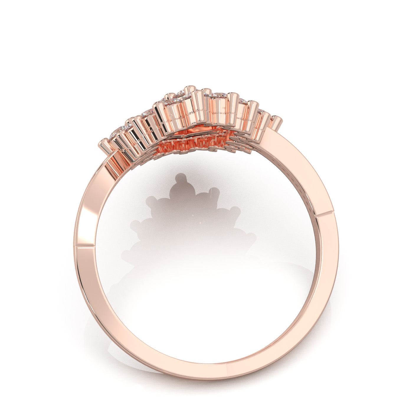 0.90 ct Moissanite Fancy Rings in 14k Rose Gold