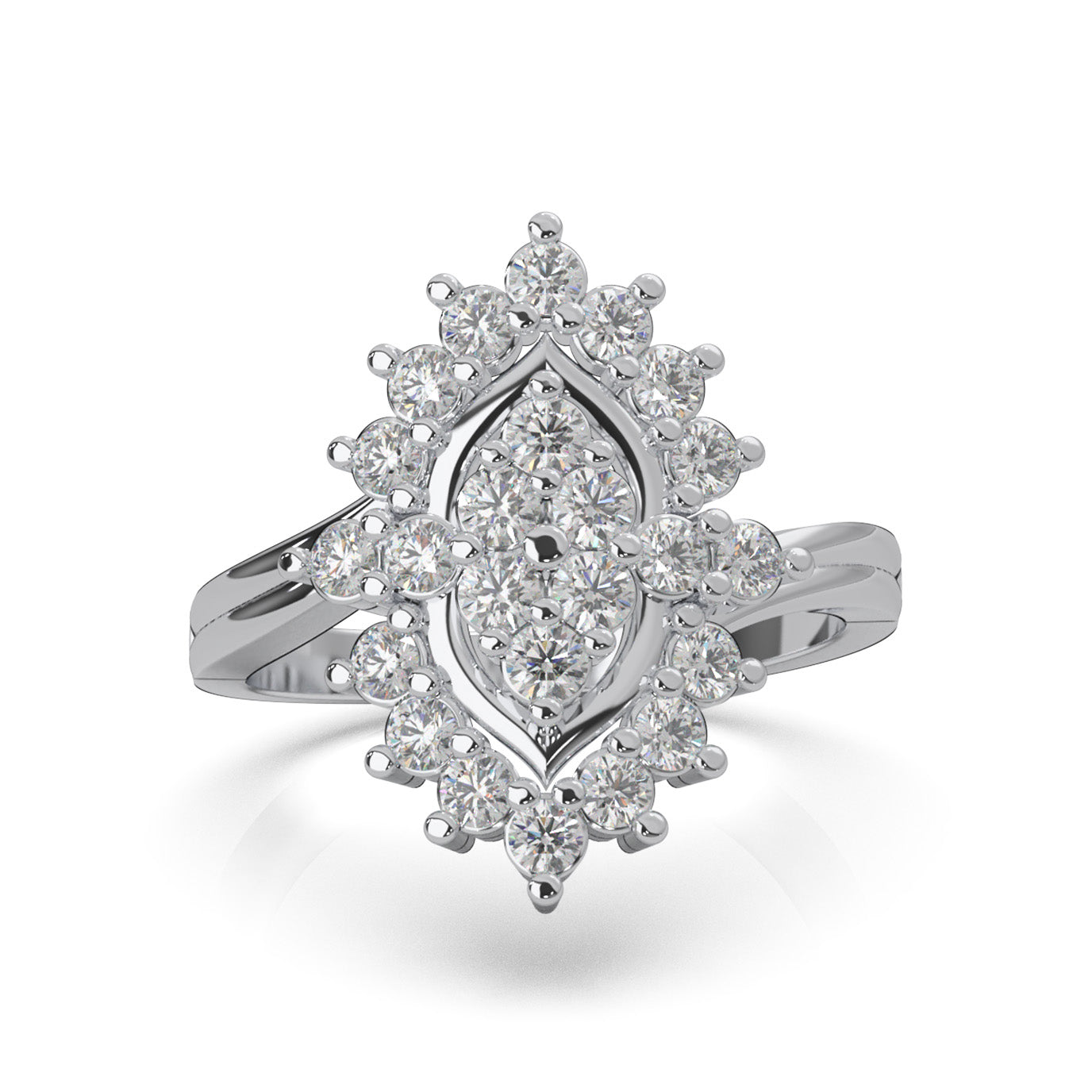 0.90 ct Natural Diamond Fancy Rings in 14k White Gold