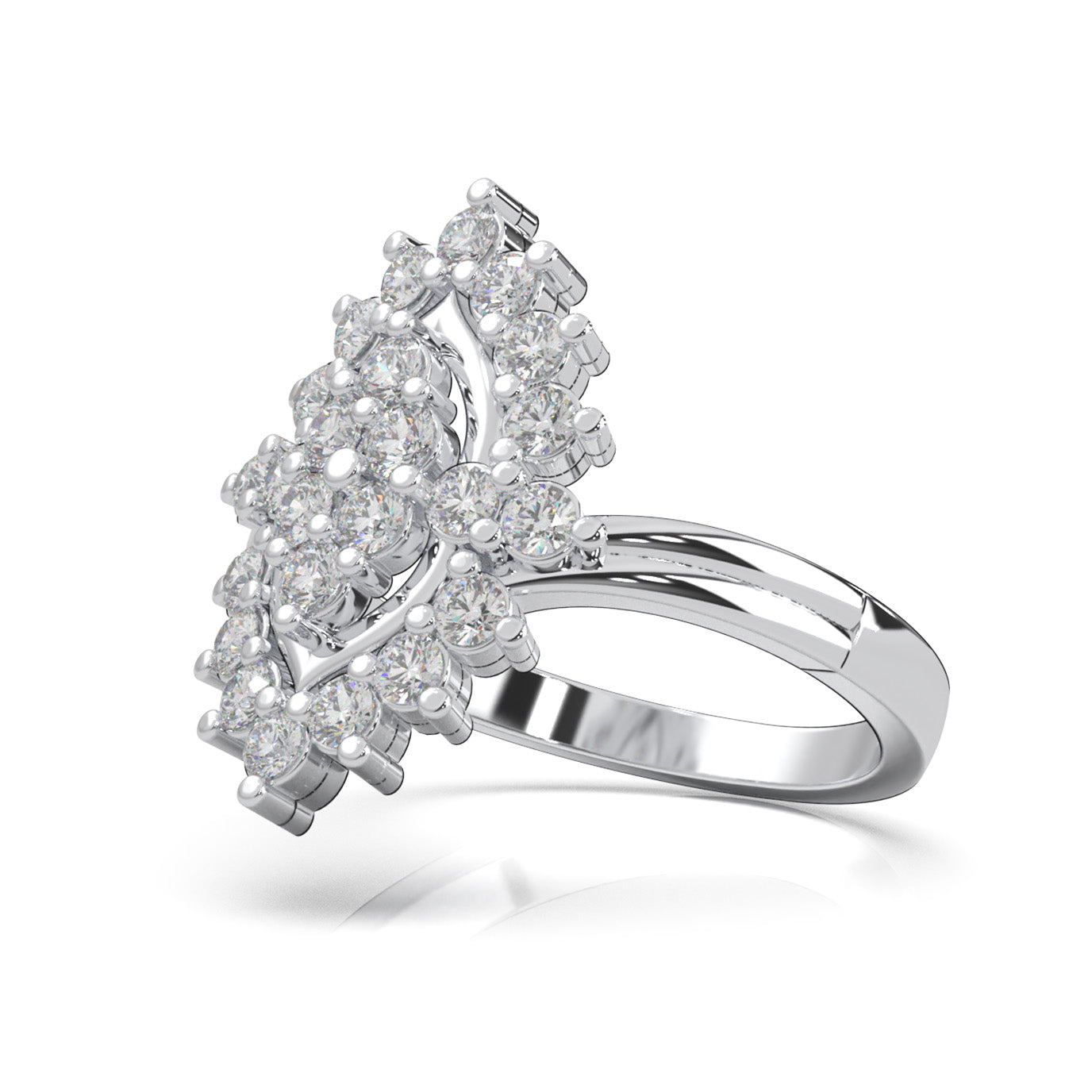 0.90 ct Natural Diamond Fancy Rings in 14k White Gold