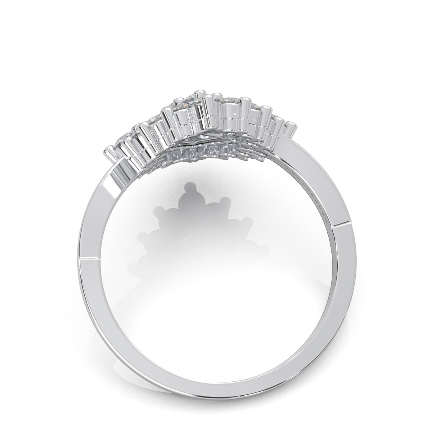 0.90 ct Natural Diamond Fancy Rings in 14k White Gold