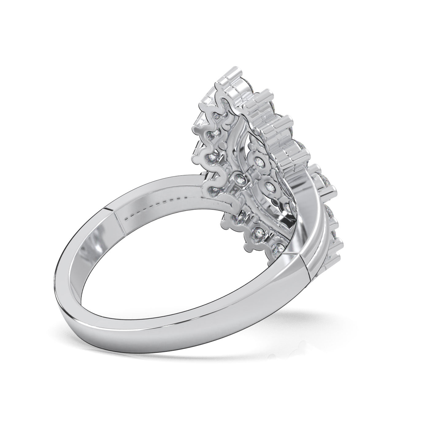 0.90 ct Natural Diamond Fancy Rings in 14k White Gold